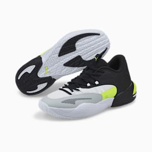 Court Rider 2.0 Unisex Basketball Shoes, Puma White-Yellow Alert