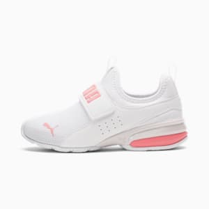 Axelion Slip-On Big Kids' Sneakers, PUMA White-Carnation Pink, extralarge