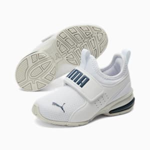 Axelion Slip-on Little Kids' Shoes, PUMA White-Marine Blue, extralarge