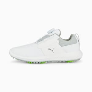 IGNITE PWRCAGE Golf Shoes Youth, PUMA White-PUMA Silver, extralarge-GBR