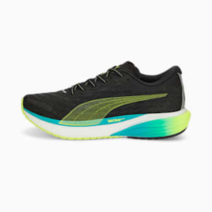 Deviate NITRO 2 Men's Running Shoes, Puma Black-Deep Aqua-Lime Squeeze, extralarge-IND