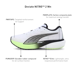 Deviate NITRO™ 2 Women's Running Shoes, Puma White-Fizzy Apple-Puma Black, extralarge-IND