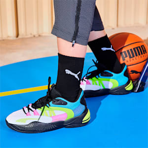 Zapatos deportivos de básquetbol PUMA Court Rider 2.0, Puma White-Yellow Alert
