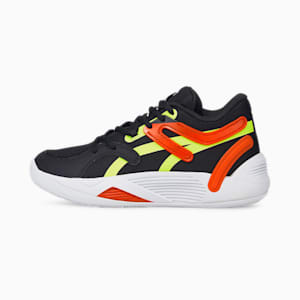 Zapatos de básquetbol para jóvenes TRC Blaze Court, Puma Black-Cherry Tomato, extralarge