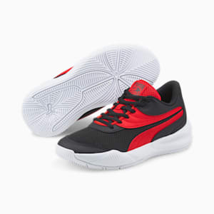 Triple Youth Basketball Shoes, Puma Black-High Risk Red