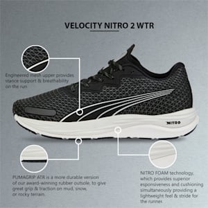Velocity NITRO 2 WTR Men's Running Shoes, Puma Black-Nimbus Cloud