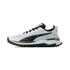 メンズ GORE-TEX ヴォヤージ ニトロ 2 ランニングシューズ, Platinum Gray-Puma Black-Deep Olive