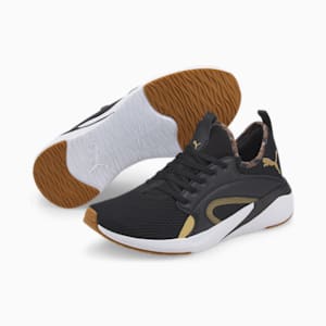 Better Foam Adore Safari Glam Women's Running Shoes, Puma Black-Puma Team Gold