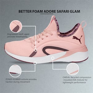 Better Foam Adore Safari Glam Women's Running Shoes, Rose Quartz-Dusty Plum, extralarge-IND
