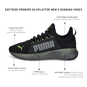 Softride Premier So Splatter Men's Running Shoes, CASTLEROCK-Puma Black-Lime Squeeze