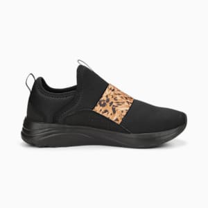 SOFTRIDE Sophia Slip-On Safari Women's Running Shoes, Puma Black-Puma Team Gold, extralarge-IND