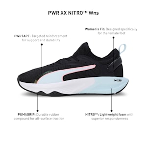 PWR XX NITRO™ Women's Training Shoes, PUMA Black-Koral Ice-Icy Blue, extralarge-IND