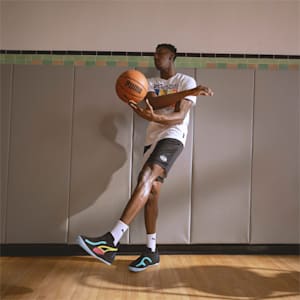 Rise NITRO Basketball Shoes, Puma Black-Sunset Glow, extralarge-IND