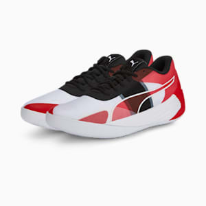 Fusion Nitro Team Unisex Basketball Shoes, Puma White-High Risk Red, extralarge-IND