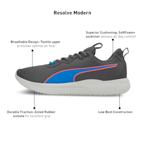 Resolve Modern Unisex Running Shoes, Cool Dark Gray-Ultra Blue-Neon Sun, extralarge-IND