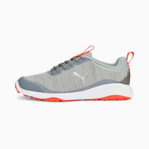 FUSION Pro Golf Shoes Men, Cool Mid Gray-PUMA Silver-Red Blast
