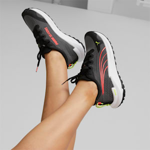 Fast-Trac NITRO Running Shoes Women, Puma Black-Sunset Glow-Light Lime