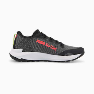 Zapatos para correr Fast-Trac NITRO para mujer, Puma Black-Sunset Glow-Light Lime
