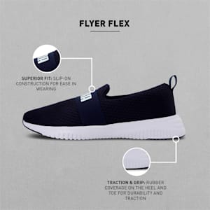 Flyer Flex Strap Unisex Running Shoes, Peacoat-Puma White, extralarge-IND
