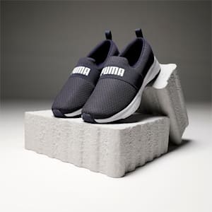 Flyer Flex Strap Unisex Running Shoes, Peacoat-Puma White, extralarge-IND
