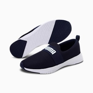 Flyer Flex Strap Unisex Running Shoes, Peacoat-Puma White
