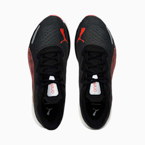 one8 Virat Kohli Velocity Nitro 2 Unisex Running Shoes, Puma Black-Cherry Tomato-Metallic Silver
