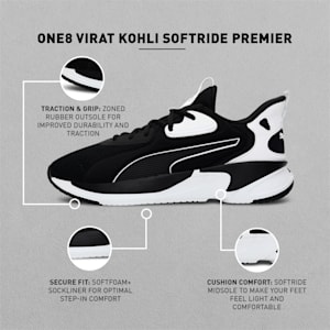 one8 Virat Kohli Softride Premier Men's Walking Shoes, Puma Black-Puma White
