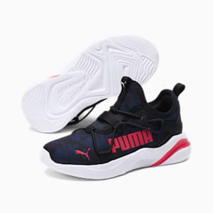 Softride Rift Camo Slip-On Little Kids' Shoes, Puma Black-High Risk Red-Blue Depths