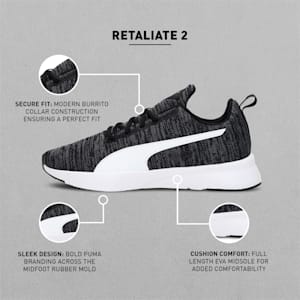 Retaliate 2 Unisex Running Shoes, Puma Black-Puma White, extralarge-IND