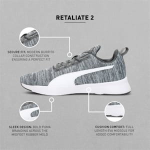 Retaliate 2 Unisex Running Shoes, CASTLEROCK-Puma White, extralarge-IND