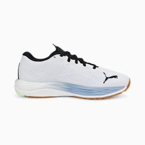 PUMA x FIRST MILE Velocity Nitro 2 Women's Running Shoes, Puma White-Blue Wash-Puma Black