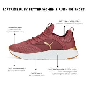 Softride Ruby Better Women's Running Shoes, Wood Violet-PUMA Gold-PUMA White