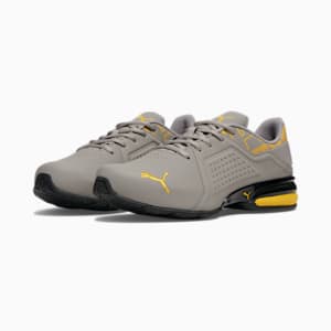 Zapatos deportivos para correr Viz Runner Repeat para hombre, Concrete Gray-Yellow Sizzle, extragrande