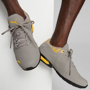 Tenis para correr para hombre Viz Runner Repeat, Concrete Gray-Yellow Sizzle, extralarge