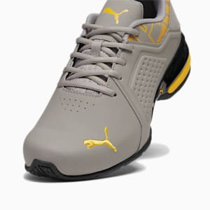 Viz Runner Repeat Men's Running Sneakers, Concrete Gray-Yellow Sizzle, extralarge