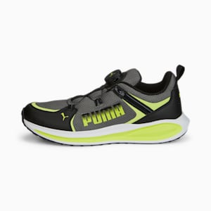 Twitch Runner Disc Sneakers Youth, CASTLEROCK-Light Lime-PUMA Black
