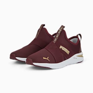 Prowl Slip Deco Glam Women's Training Shoes, Aubergine-Puma Team Gold