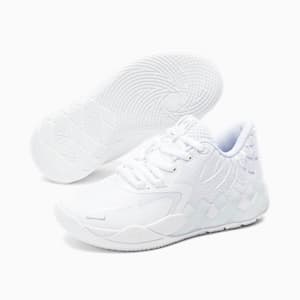 Tenis de básquetbol juvenil PUMA x LAMELO BALL MB.01 Lo, Puma White-Silver, extralarge