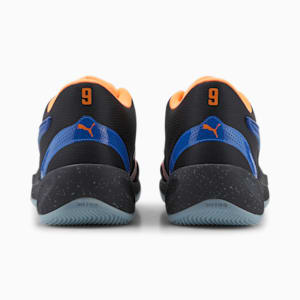 Rise NITRO RJ Men's Basketball Shoes, PUMA Black-Ultra Orange-Strong Blue