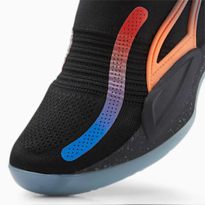 Rise NITRO RJ Men's Basketball Shoes, PUMA Black-Ultra Orange-Strong Blue