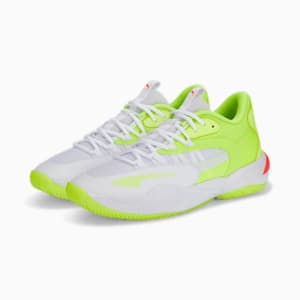 Court Rider 2.0 Glow Stick Basketball Shoes, Puma White-Lime Squeeze
