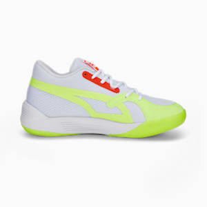 TRC Blaze Court Glow Stick Basketball Shoes, Puma White-Lime Squeeze