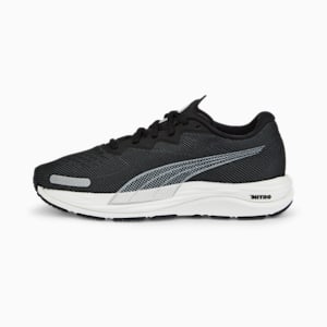 Zapatos para correr anchos Velocity NITRO 2 para mujer, Puma Black-Metallic Silver
