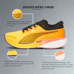 Deviate Nitro 2 Men's Wide Running Shoes, Sun Stream-Sunset Glow