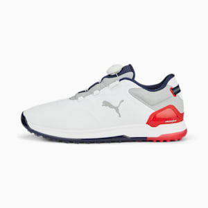 メンズ ゴルフ プロアダプト アルファキャット 2.0 ディスク ラバーソール スパイクレス シューズ, PUMA White-PUMA Navy-For All Time Red