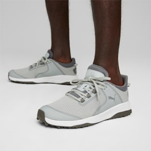 メンズ ゴルフ フュージョン グリップ ラバーソール スパイクレス シューズ, Flat Light Gray-PUMA Silver-QUIET SHADE, extralarge-JPN