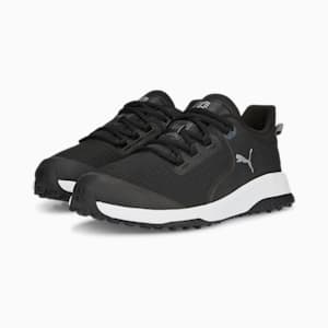 メンズ ゴルフ フュージョン グリップ ラバーソール スパイクレス シューズ, PUMA Black-PUMA Silver-QUIET SHADE, extralarge-JPN