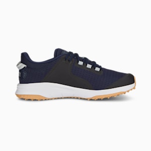 メンズ ゴルフ フュージョン グリップ ラバーソール スパイクレス シューズ, PUMA Navy-PUMA Silver-QUIET SHADE, extralarge-JPN