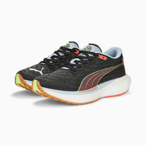 Zapatos para correr PUMA x FIRST MILE Deviate NITRO 2 para mujer, Puma Black-Fizzy Apple-Firelight