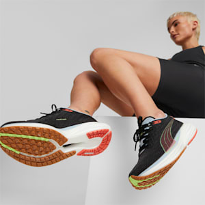 PUMA x FIRST MILE Deviate NITRO 2 Women's Running Shoes, Puma Black-Fizzy Apple-Firelight